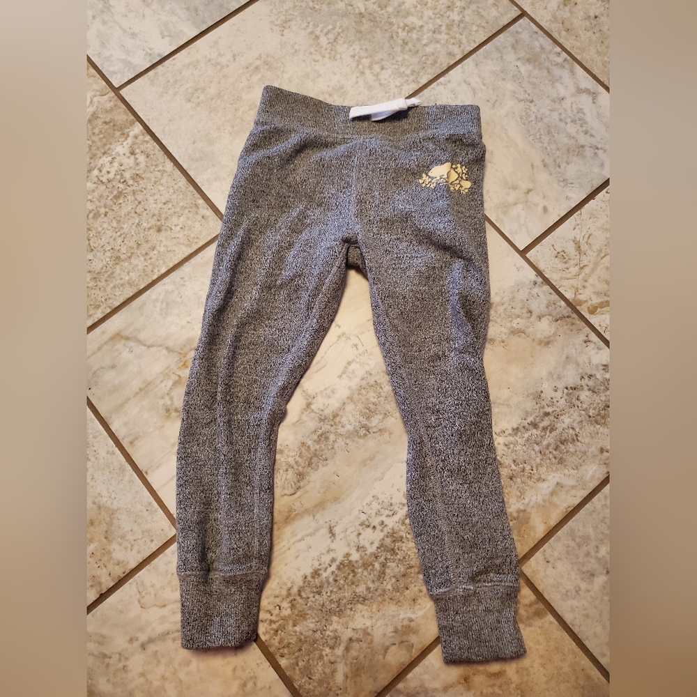 5t Roots Gray and Gold Kids Leggings